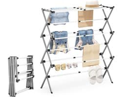 Droogrek Klein - Wasrek Toren - Kleding Drogen - Inklapbaar Ontwerp - 30 x 89 x 95.5 cm - Wit