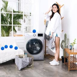 Set van 5 herbruikbare wasballen voor wasmachine om het drogen te versnellen en kreukels van kleding te verminderen — thumbnail 3