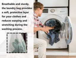 SnelShoppen - 3 Stuks Wasnetten Set voor Wasmachine - Coarse Mesh waszakken, Herbruikbaar, 30x40, 40x50, 50x60 cm, Perfect voor Kleding, Delicate Was, — thumbnail 5