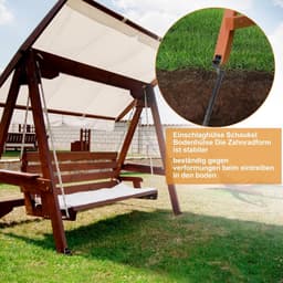SnelShoppen - Set van 4 Inslaghulzen Schommel Bodemhuls L-vorm Thermisch Verzinkt Staal Paaldragers Grondankers voor Houten Palen Tuin en Speelplaats — thumbnail 3