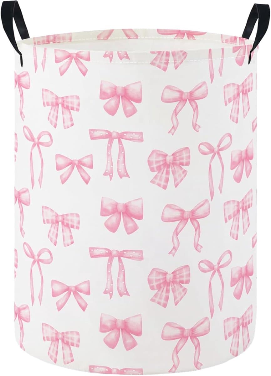 VHV-Opbergmand - 35x45 cm - Stijlvolle en Duurzame Wasmand met Strik Decoratie en Ruime Opslag voor Speelgoed, Kleding en Woonkamer — afbeelding 1