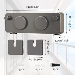 Uittrekbare Waslijn - Wand Waslijn - Kleding Drogen - Doorhangvrije Lijn - 4.2 Meter - Grijs — thumbnail 2
