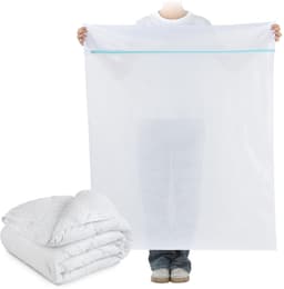Wasnet, 90 x 110 cm, polyester, robuuste waszak met ritssluiting, gecodeerde scheurvaste waszak, waszak voor dekens, truien, jassen, wollen dekens, beddengoed, pluche dieren, jas — thumbnail 1