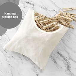 Wasknijperzak, wasknijperzak, 32 x 28 cm, Beige, wasmand — thumbnail 3