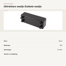 Waslijn Uittrekbaar 30 Meter - Dubbele Waslijn - Roestvrij Staal - Veiligheidsdesign - Voor Balkon - Ruimtebesparend - Kledinglijn — thumbnail 2