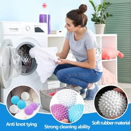 9 stuks wasballen, herbruikbare wasbal voor wasmachine, drogerballen, wasbal voor pluizige was — thumbnail 2