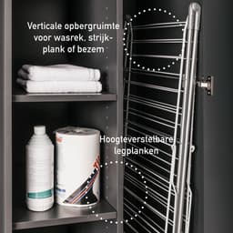 Lifestyle Studio Flow onderhoudskast voor wasruimte antraciet 67 x 68 x 164 cm met verstelbare legplanken — thumbnail 3