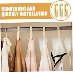 Wasknijpers Met Clips - Washaken Hanger - Kleding Drogen - Zware Dienst - 12.50X3.50X2.00CM - Beige — thumbnail 5