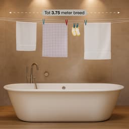 Waslijn uittrekbaar buiten en binnen - 5 lijnen - 4m draad - Droogrek Hangend - Wasrek Hangend - Geschikt voor kamperen, camper, camping - Uittrekbare - Rol drooglijn - Rekken - Luft — thumbnail 3