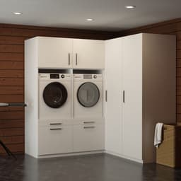 Wasophoogte® Wasmachine Kast Florence - Wasmachine verhoger - Wasmachine ombouw - 700(D)*2030(B)*2110(H) mm - Wit — thumbnail 2