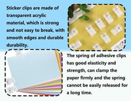 Inovra Plus - Decoratieve clips voor buiten en kantoor, 20 stuks, transparante kunststof fotoclips met veerklemmen — thumbnail 2