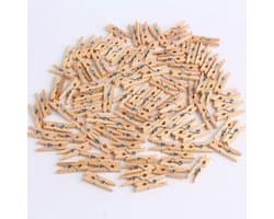 100 stuks - Clips - Houten Clips - Wasknijpers - Houten Wasknijpers - Geschikt voor Woondecoratie, Fotoclips, Woondecoratie - 3.5x0.7cm