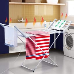 Thuys – Elektrisch Droogrek – Duurzaam Drogen – Met 20 Aluminium Stangen – Droogrek Met Verwarming Energiezuinig - 148 x 53 x 90 cm — thumbnail 3