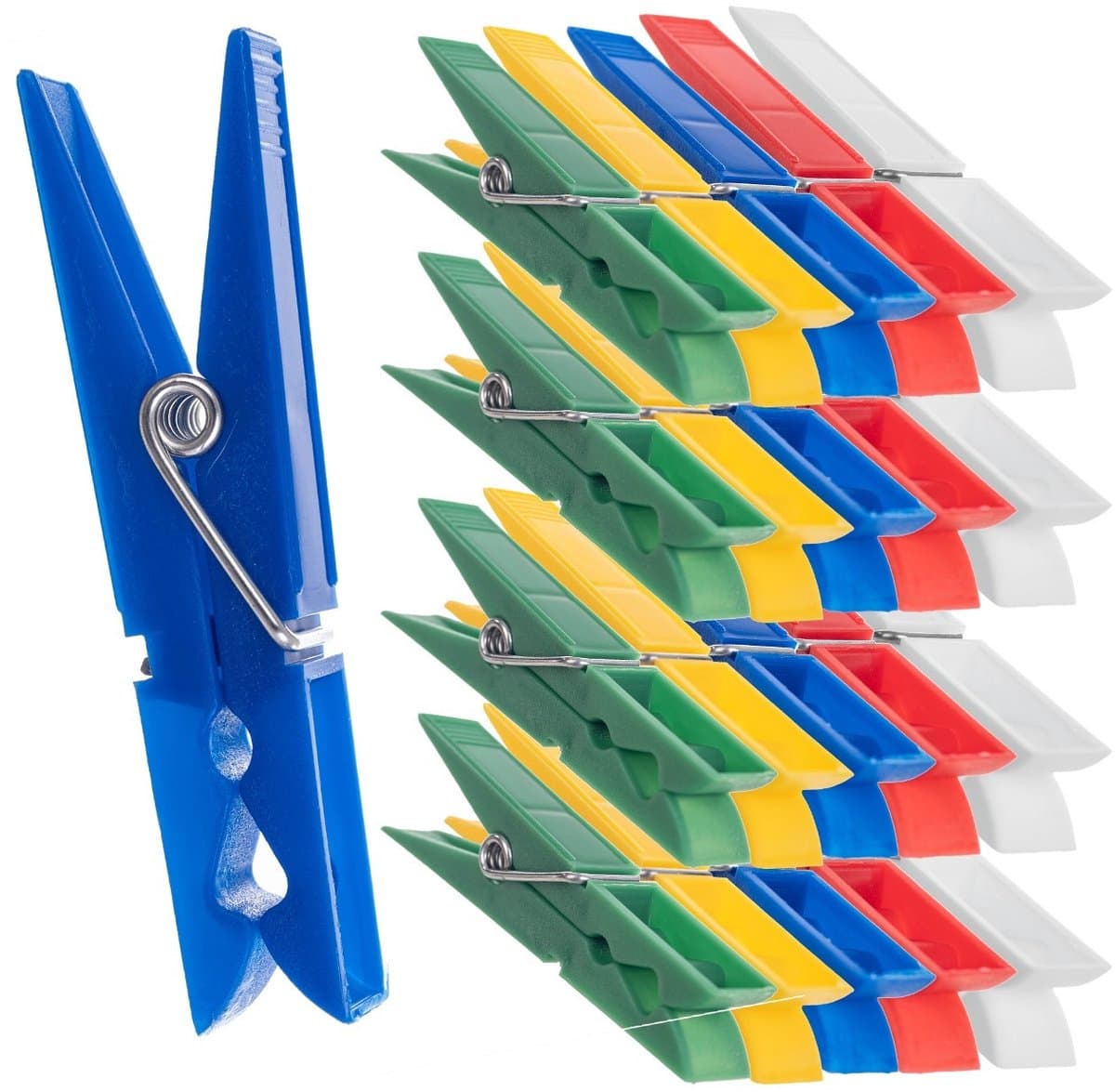 KADAX Wasknijpers, 20 x knijpers van robuuste kunststof, kleurrijke sokkenklemmen, windbestendige klemmen voor binnen en buiten (veelkleurig/rechthoekig) — afbeelding 1