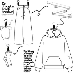 GOODD® - Wasknijpers - Knijpers - 20 STUKS - Met haak - Zwart - Droogrek knijpers - Wasrek knijpers — thumbnail 2