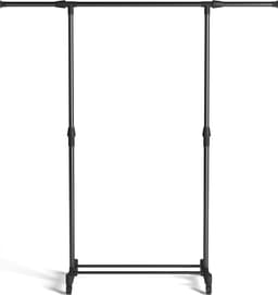 Wasophoogte Droogrek Uno- Wasrek - Droogtoren - op wielen - 1,5m drooglengte - In Breedte en Hoogte verstelbaar - 42x145x150 (LxBxH) -Zwart — thumbnail 5