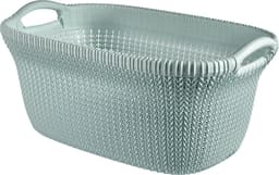 Curver Knit Wasmand met deksel 57L + Wasmand 40L - Blauw/Grijs — thumbnail 5