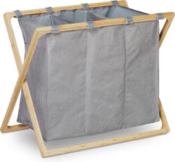wasmand met 3 vakken - inklapbaar - 3 x 28 l - 57,5 x 69 x 38 cm - groot — thumbnail 4