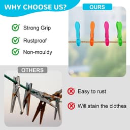 Set van 48 Wasknijpers zonder Afdrukken met Opbergmand - Windbestendig en Anti-slip — thumbnail 4