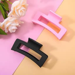 Vierkante Haar Klemmen voor Dikker en Dunner Haar - 2 Stuks - 8.5 cm - Matte Grip — thumbnail 3