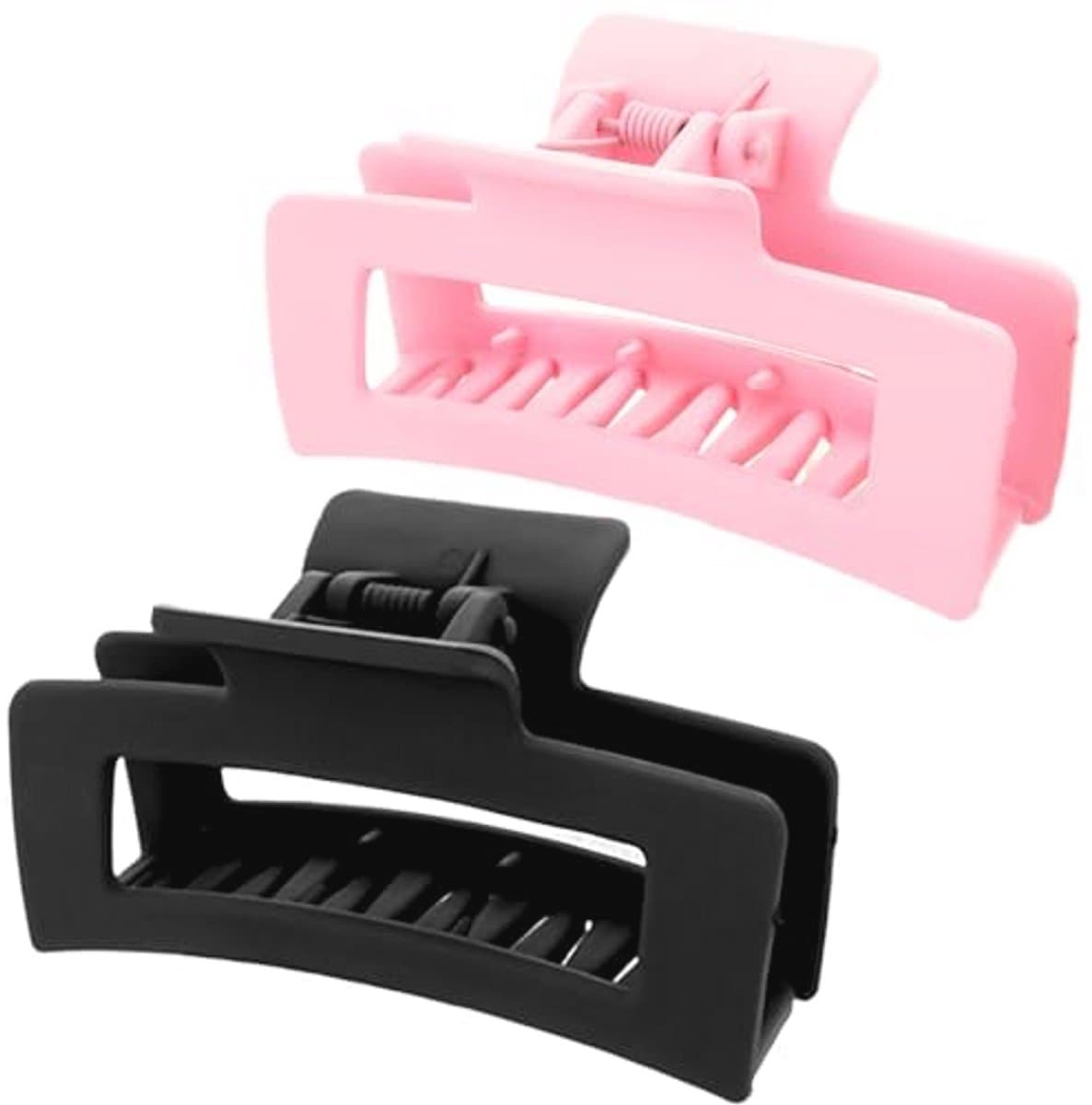 Vierkante Haar Klemmen voor Dikker en Dunner Haar - 2 Stuks - 8.5 cm - Matte Grip — afbeelding 1