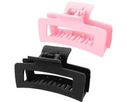 Vierkante Haar Klemmen voor Dikker en Dunner Haar - 2 Stuks - 8.5 cm - Matte Grip