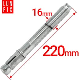 Zware Betonanker M16x220mm Verzinkt Staal Inclusief Moer en Sluitring — thumbnail 3