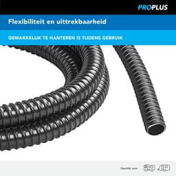 ProPlus Afvalwaterslang - 2,5 m - Afwatering - Temperatuurbestendig - Flexibel en Uittrekbaar - ø 19 mm - Voor het Geleiden van Afvalwater vanuit caravans/campers, vijvers en zwembaden - Afvoerkanaal - Zwart — thumbnail 4