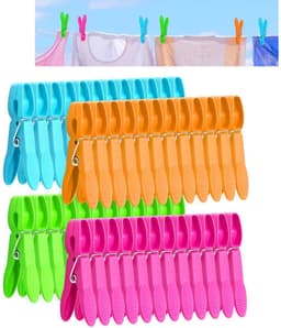 Wasknijpers - wasknijpers klein - Knijpers - handdoekclips - 48 stuks - Handdoekknijpers - sokken clips - sokkenclips - wasknijpers kunststof - wasknijpers plastic - 7.3*1.05*3CM - Multicolor — thumbnail 1