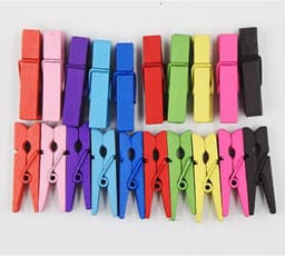 Houten Wasknijpers 100 Stuks Gekleurd voor Foto's en Decoratie 3,5 cm — thumbnail 5
