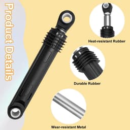 Schokdempers - Wasmachine dempers - Schokdempers wasmachine - Universele schokdempers - Met borgpennen - Geschikt voor wasmachines - Geschikt voor universele wasmachines - Voor wasmachine - Drie stuks - Zwart — thumbnail 5