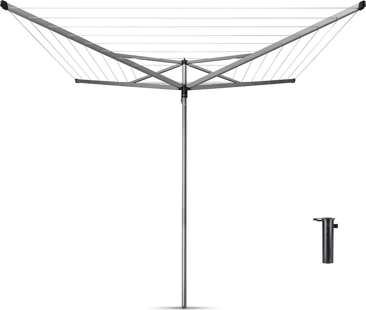 Brabantia Essential Droogmolen - met Betonanker - 50 m - Metallic Grey — afbeelding 1