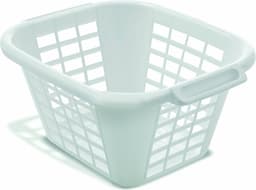 La'Moussawi ® Ruimtebesparende Vierkante Witte Wasmand van 24 Liter voor Eenvoudig Wasbeheer — thumbnail 1