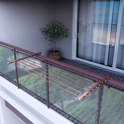 Foxydry Duo 102 cm wasrek balkon - corten - rechthoekige reling — thumbnail 3
