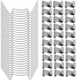 WiseGoods Premium Glas Kasclip Bescherming - 100 Stuks Roestvrijstalen Bevestigingsclip - Tuinieren - Kas Clips - 100 RVS Klemmen — thumbnail 1