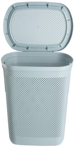Wasmand met klapdeksel en luchtdoorlatende textiel-look - Compact en decoratief - 58 liter — thumbnail 4