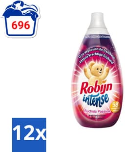 12 x Robijn Intense - Wasverzachter - Intense Fuchsia Passion - 870ml - 58 Wasbeurten - Wasverzachter - Fuchsia Passion - Geur - Frisheid - Zomerbloemen — thumbnail 5