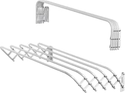 KADAX Inklapbaar wasrek voor wasruimte, ruimtebesparende wasdroger van metaal, uittrekbare accordeonwand, kleerhanger voor binnenshuis (80 cm) — thumbnail 1