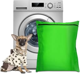 Waszakken voor huisdieren - Waszakken van twill polyester - Grote waszakken met rits - Voorkomt dat waszakken verstopt raken door dierenhaar - Waszakken voor huisdierendekens - Geweldig voor honden en katten (65x70cm) - groente-M — thumbnail 1
