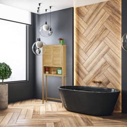 Bamboe wasmachine ombouwkast met lade en deuren - ideaal voor badkamer en toilet — thumbnail 4