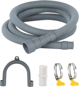 Universele afvoerslangverlenging – 1 m x 30 mm – Geschikt voor wasmachines en vaatwassers – Inclusief slangkoppeling & montageset – Grijs — thumbnail 1