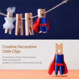 Mini Houten Knijpers - Kleine Clips Foto - Ambachten Decoratie - Natuurlijk Hout - 100 Stuks - Multicolor — thumbnail 5