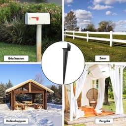 Grondanker Inslag - Paaldrager Huls - Tuinprojecten Stabiliseren - Roestwerend IJzer - 700 mm Lengte - Zwart — thumbnail 5