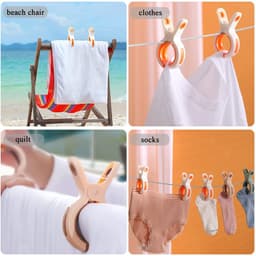 Dailygoods- Wasknijpers Groot - Winddichte Handdoekclips - 6 Stuks - Antislip - Geschikt voor Strandstoel - PP-Materiaal - 10,6 x 6 cm - Handdoekclip — thumbnail 3