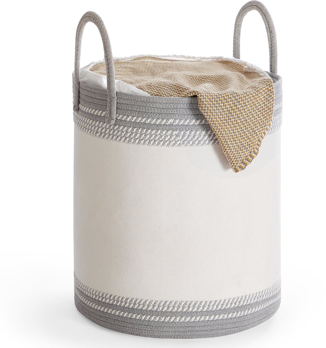 SONGMICS RLH060G01 - Wasmand van Katoentouw met Handgrepen - Voor Dekens en Kledingopslag - Geschikt voor Slaapkamer en Wasruimte — afbeelding 1