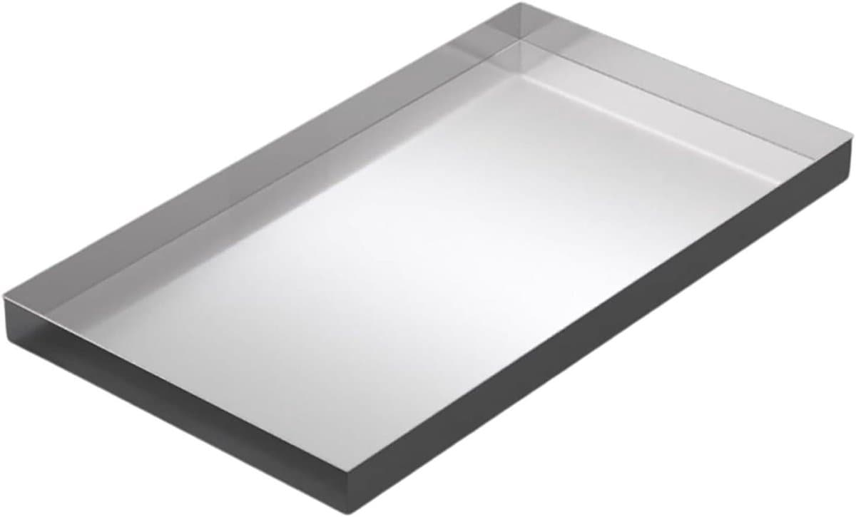 Lekbak RVS - Opvangbak Apparaat - Vloer Beschermen - Verhoogde Rand - 100x100x5cm - Zilverkleurig — afbeelding 1