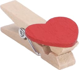 Hart houten wasknijpers rood hart ontwerp houten clips, 50 stuks, mini decoratieve wasknijpers voor doe-het-zelf maken, feestrekwisieten, fotoclipslogmateriaal, 6,5 cm — thumbnail 5