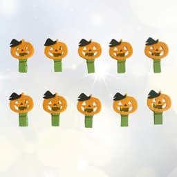 Houten Clips - Pompoen Pinnen - Berichten Tonen - Fijne Afwerking - 10 Stuks - Oranje — thumbnail 2
