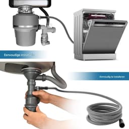 Vaatwasser Verlengstuk - Afvoerslang Kit - Lekkage Voorkomen - Meerdere Maten Connectoren - 3 Meter Lengte - Zwart — thumbnail 5