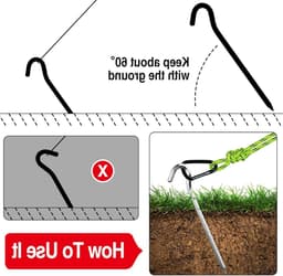 Set van 10 Tentpinnen van 18 cm, Sterke Aluminium Haringen voor Tentbevestiging, Tuinieren, Kamperen en Sportnetten — thumbnail 5